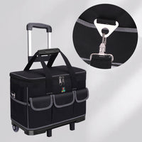 Tool Box with Wheels, Rolling Tool Bag, Deep Box, Black, Deep Box With Wheels (Bag only, No Tools)