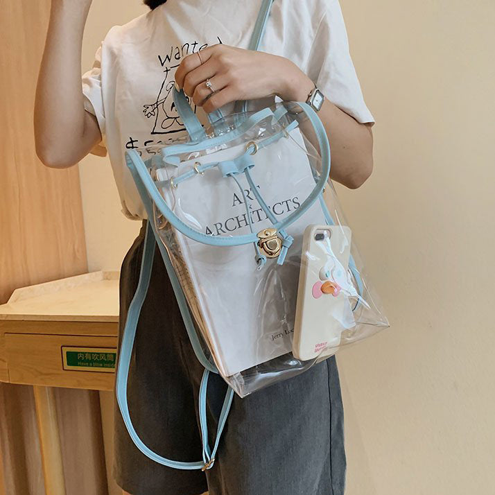 Classic Bookbag, School Bag, Travel Bag, PVC Bag See Through Bag Clear –  DING YI