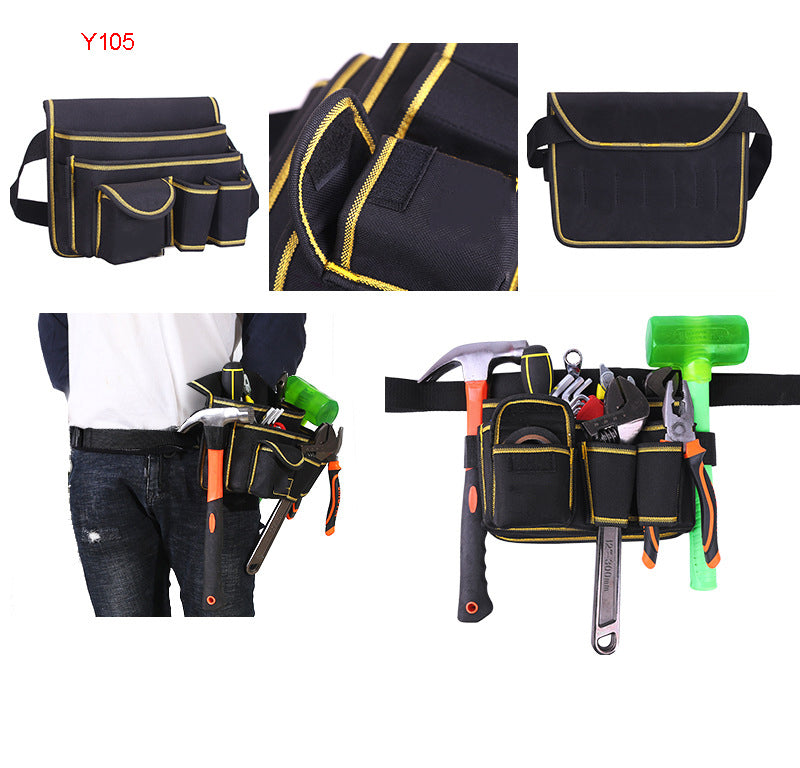 Black and Gold Multiple Various Tool Bag, Electrician Tool Bag, Open Top Tool Bags, Many Pockets Can Hold Many Tools, More Convenient to Carry Tools (Tools not included, Bag only)