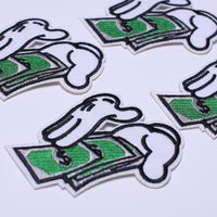 5Pcs Counting Money Embroidered Iron on Patch for Clothes, Iron-on Patches / Sew-on Appliques Patches for Clothing, Jackets, Backpacks, Caps, Jeans