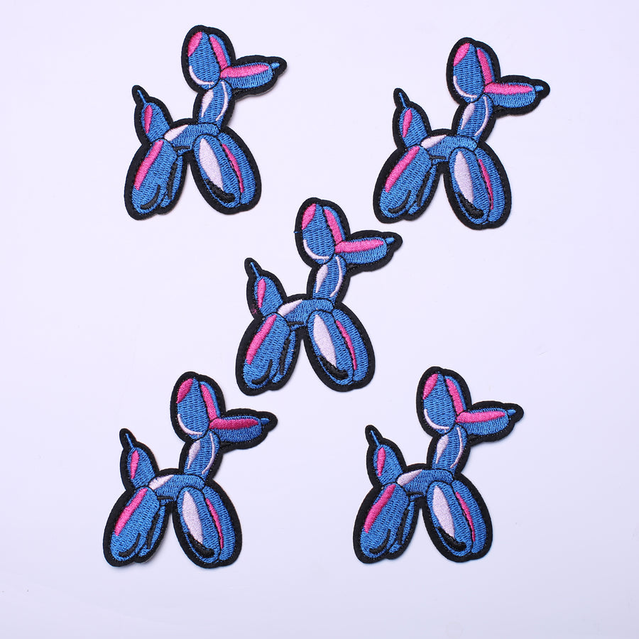 5Pcs Cool Vintage Balloon Dog Embroidered Iron on Patch for Clothes, Iron-on Patches / Sew-on Appliques Patches for Clothing, Jackets, Backpacks, Caps, Jeans