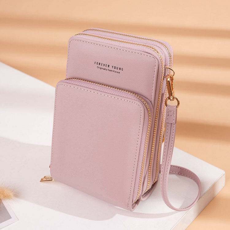 2021 new design womens leather cell phone bag pvc crossbody cell phone bag shoulder phone bag