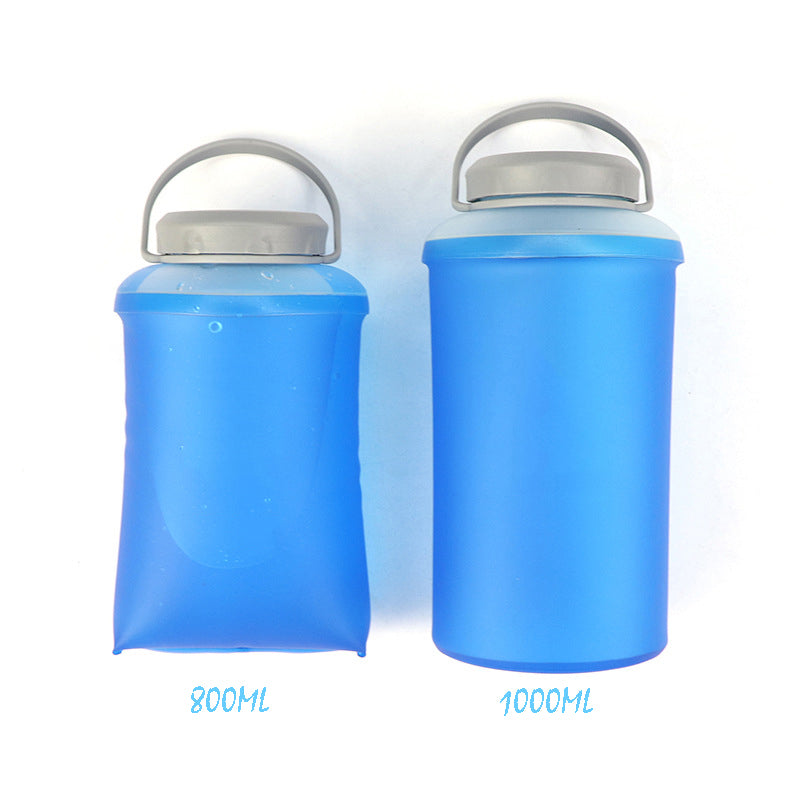 800ML, 1000ML(1L), 1500ML (1.5L) Recycable, food-graded, safety collapsible soft flask hydration bottle FDA approved leakproof