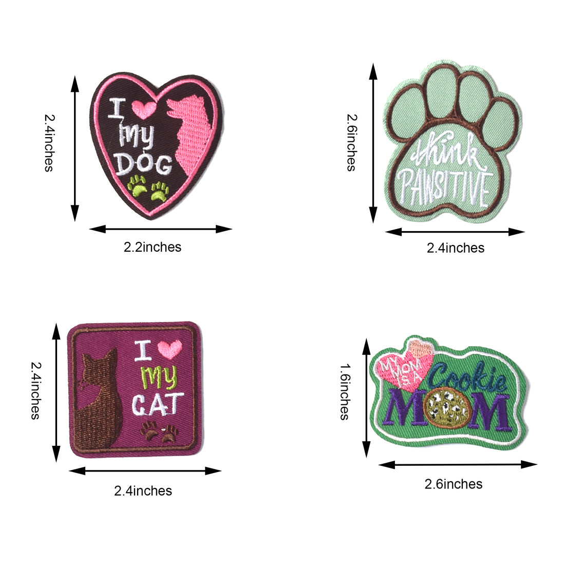 Embroidered Iron on Patches, Cute Sewing Applique for Clothes Dress, Style Cute Pets