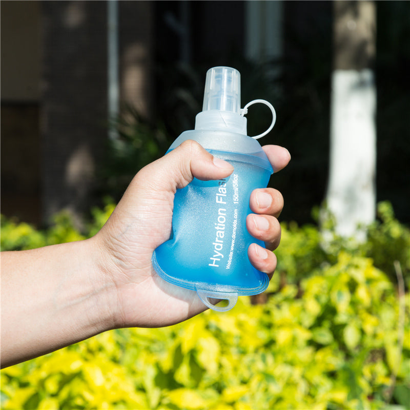 500ML, 250ML, 150ML Recycable, food-graded, safety collapsible soft flask hydration bottle FDA approved leakproof